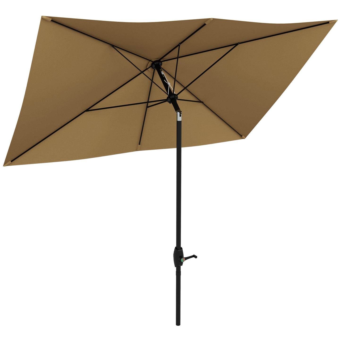 3 x 2 m Garden Parasol Umbrella with Aluminium Pole, UPF 50+ Rectangular Outdoor Table Parasol Sun Shade