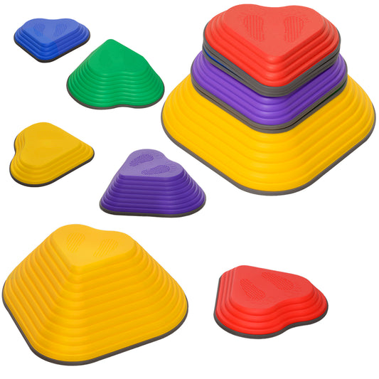 6-Piece Heart-Shaped Kids Balance Stepping Stones and Motor Skills, Multicoloured