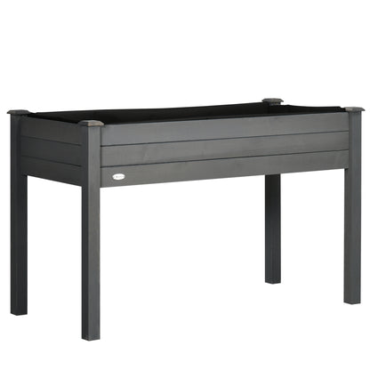 Raised Bed for Garden, Wooden Elevated Planter Box with Bed Liner, for Flower Vegetable Herb, Dark Grey
