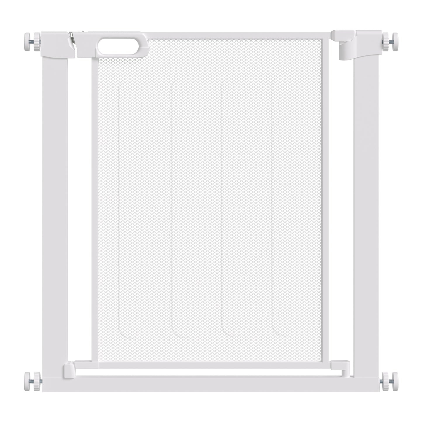 Pet Safety Gate, for Doorways, Staircases, Hallways, with 75-82cm Adjustable Width - White