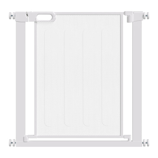 Pet Safety Gate, for Doorways, Staircases, Hallways, with 75-82cm Adjustable Width - White