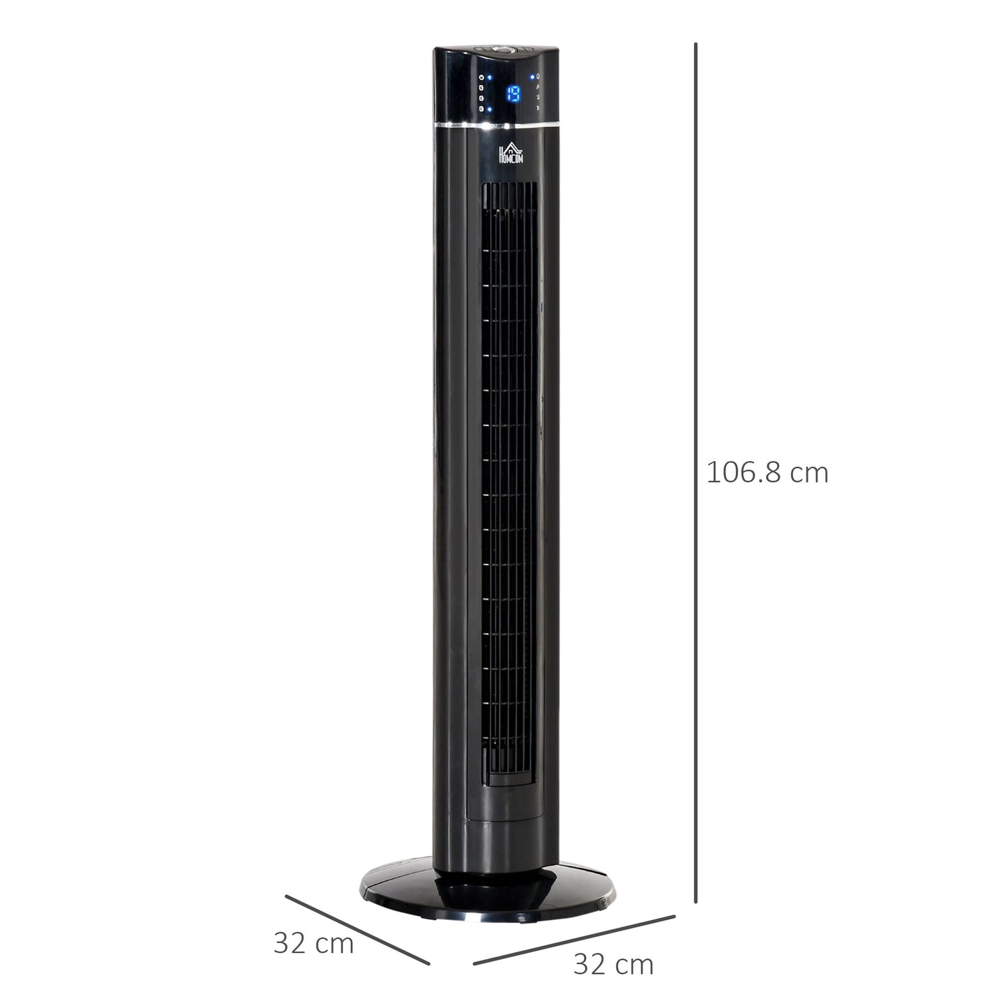 Anion Tower Fan for Bedroom, 42 inch, 6 m/s Powerful Velocity, Standing Floor Fan with 60° Oscillating, 3 Modes, 3 Speeds