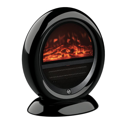 Freestanding Electric Fireplace Indoor Space Table Top Heater with Realistic Flame Effect, Rotatable Head