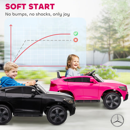 Mercedes-Benz GLC Licensed Kids Ride on Car with Remote Control, Soft Start, MP3, LED Headlights, Pink