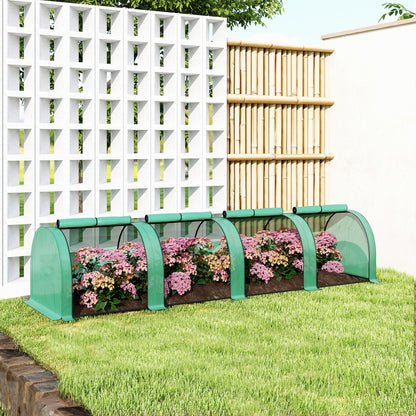 395 x 100 cm Low Tunnel Greenhouse - Green