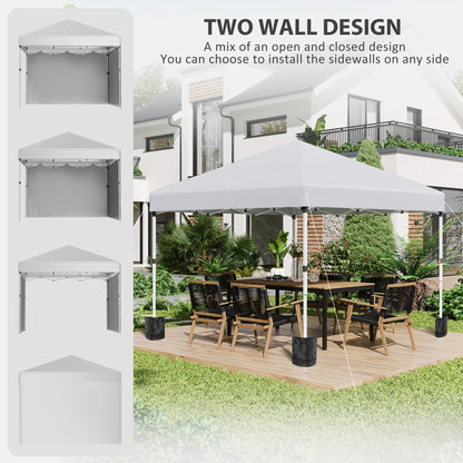 3 x 3 (M) Pop Up Gazebo, UPF 30+ with 2 Sidewalls, Leg Weight Bags and Wheeled Bag