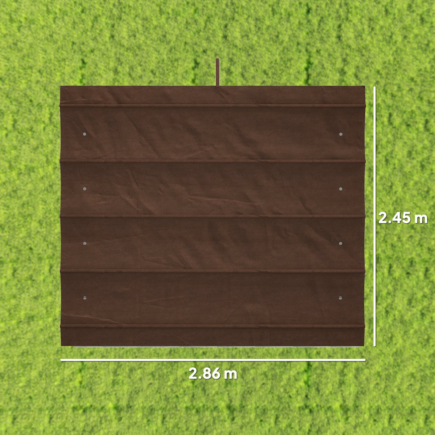 Pergola Cover Roof, 2.86 x 2.45 m Retractable Sun Shade Top for 3 x 2m Pergola Frame, UV30+ Protected, Coffee