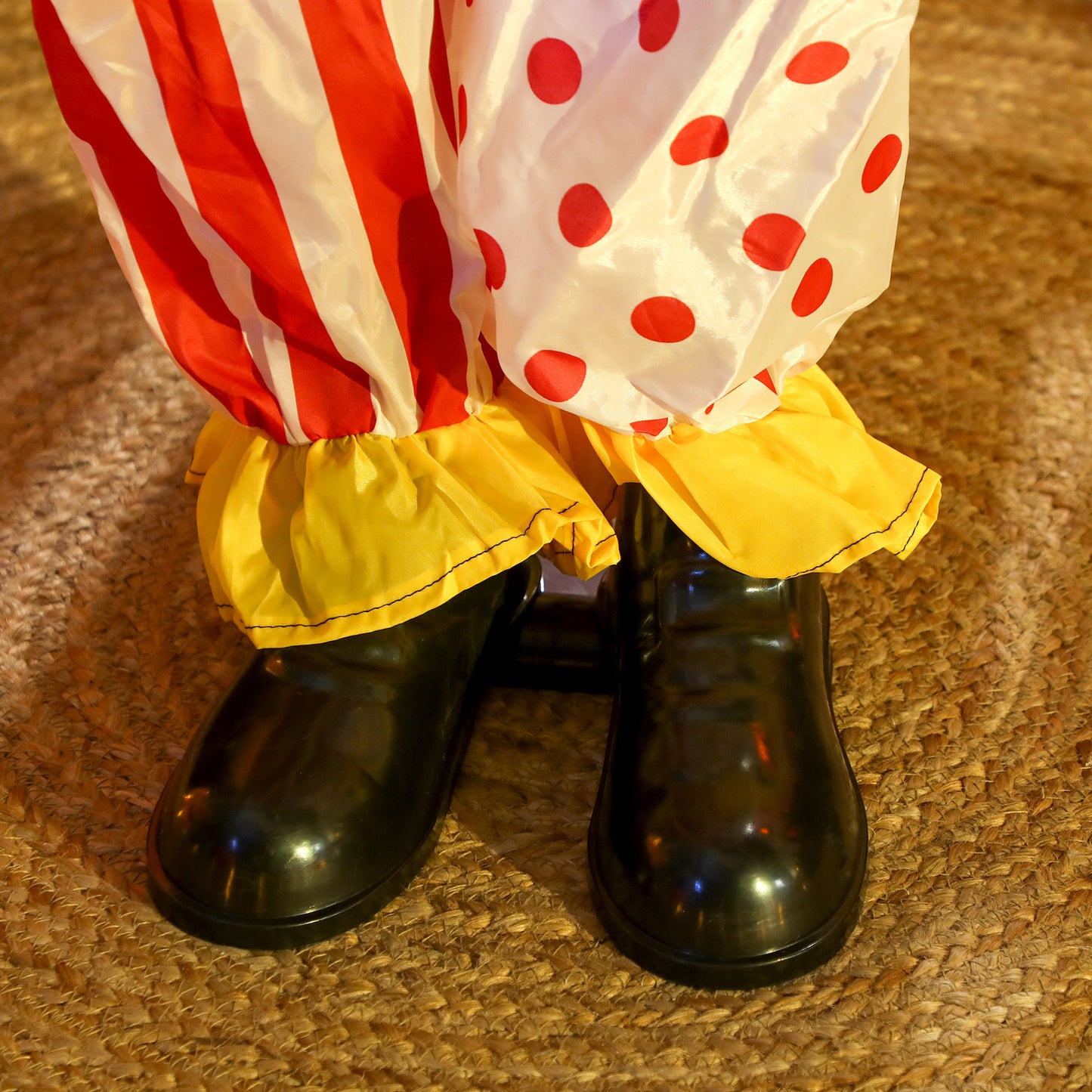 Life Size Stackable Halloween Animated Clown with Red Light Up Eyes, Sound Activated Scary Halloween Decorations