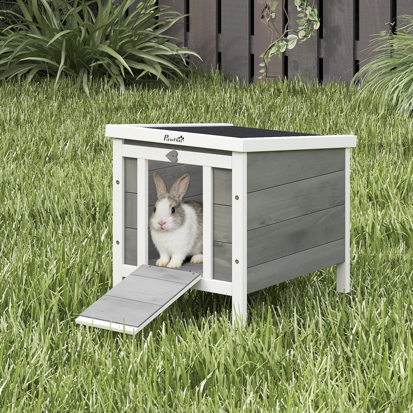 Wooden Rabbit Hutch Outdoor, Guinea Pig Hutch, Rabbit Hideaway, Cat House, Bunny Cage Small Animal House with Openable Roof