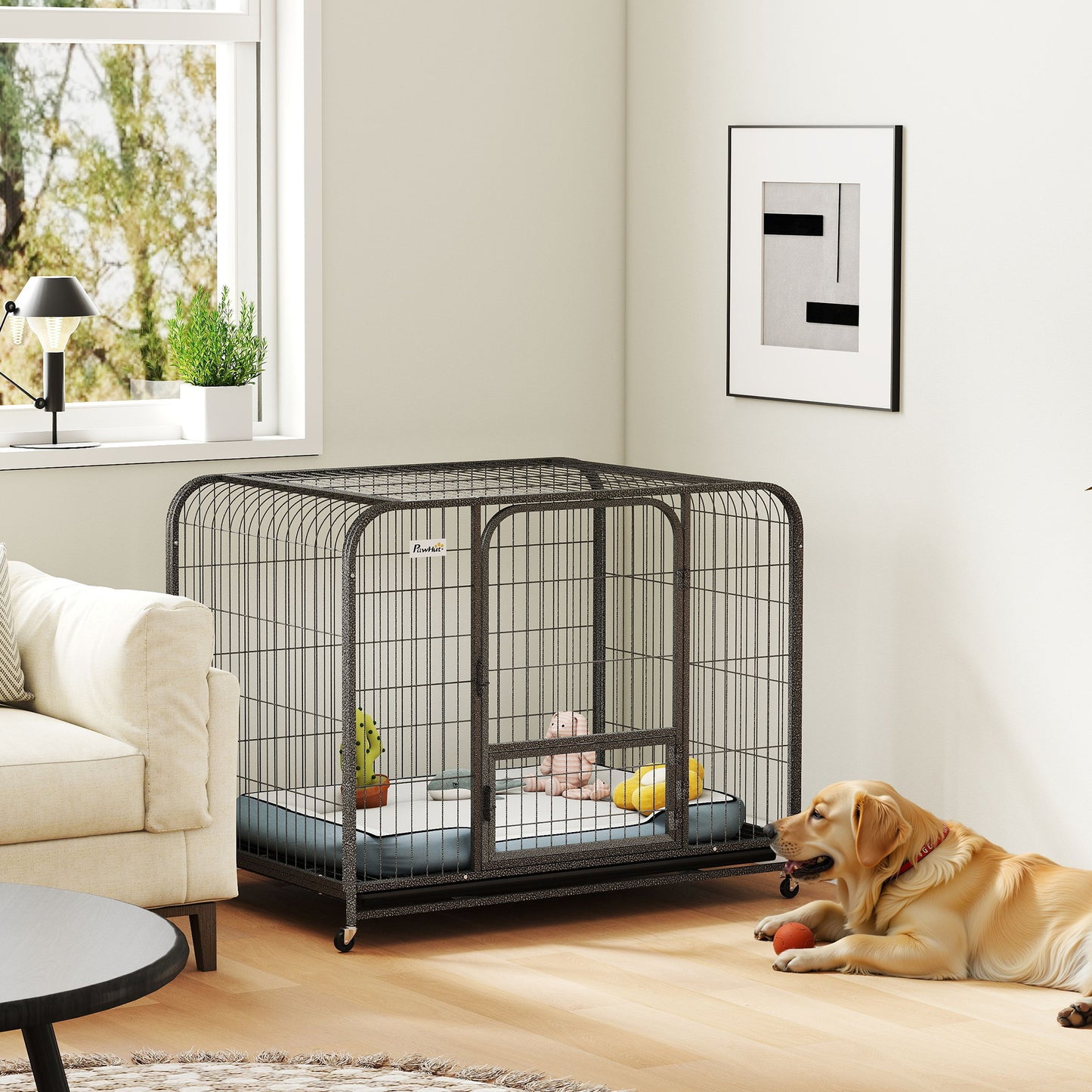 Heavy Duty Dog Crate,109 x 72 x 85 cm, Large Dog Cage for Small to Large Breeds