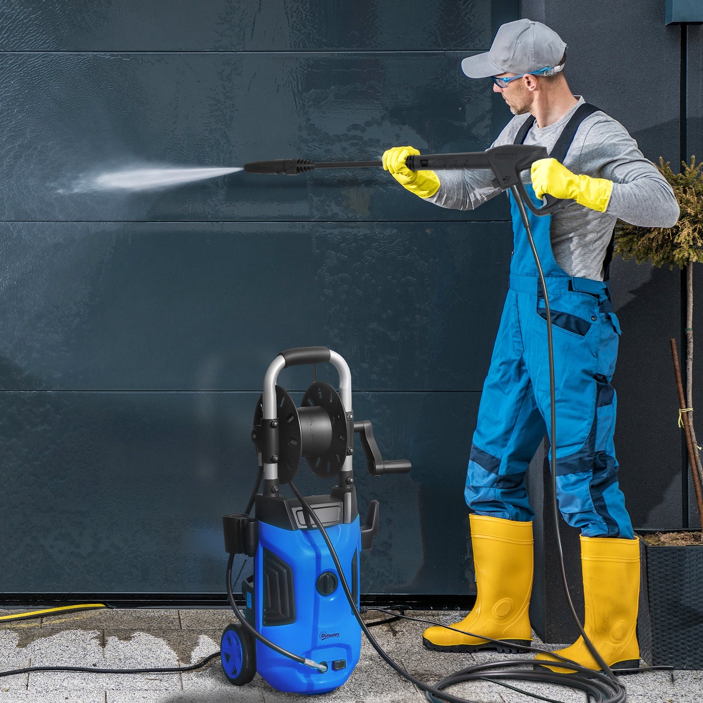 1800W High Pressure Washer, 150 Bar Pressure, 420 L/h Flow, Portable Power Washer Jet Wash Cleaner with Adjustable Nozzle