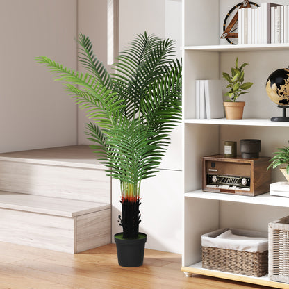 150cm Artificial Areca Palm Tree with 12 PE Leaves, Decorative Artificial Plant with Plastic Pot and Flocked Soil