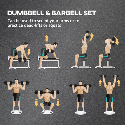 20kg 2 IN 1 Adjustable Dumbbells Weight Set, Dumbbell Hand Weight Barbell for Body Fitness, Lifting Training for Home
