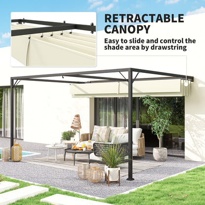 4 x 3 m Pergola, with Sliding Canopy - Cream