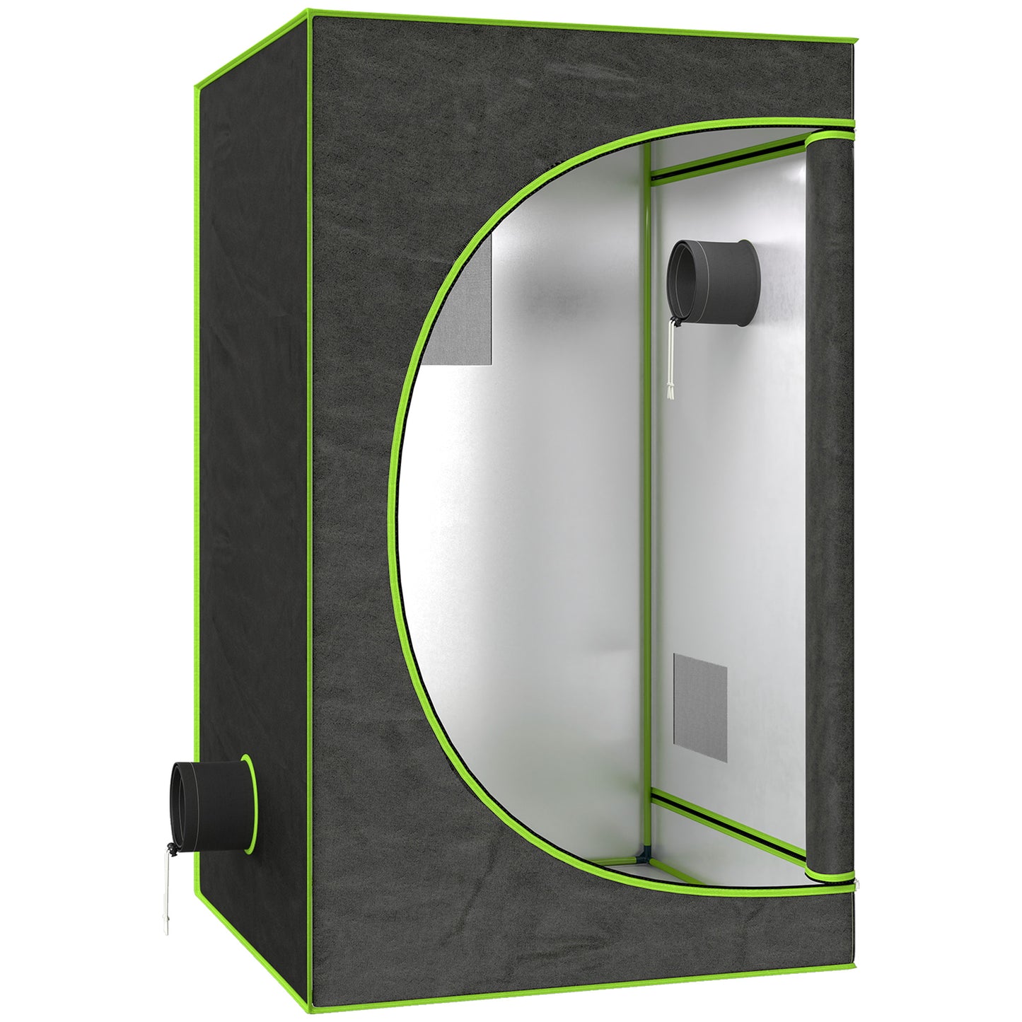 Grow Tent 120 x 120 x 200 cm, Reflective Mylar Hydroponic Growing Tent with 600D Oxford Fabric, Observation Window, Vent