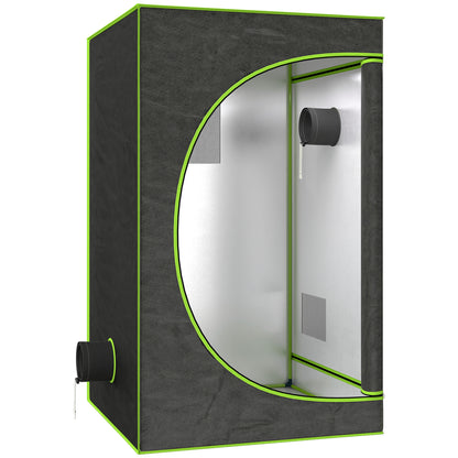 Grow Tent 120 x 120 x 200 cm, Reflective Mylar Hydroponic Growing Tent with 600D Oxford Fabric, Observation Window, Vent