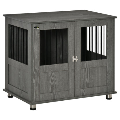 Dog Crate Table for Medium and Large Dogs with Magnetic Door for Indoor Use, 85 x 55 x 75 cm, Grey