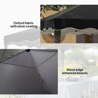 3 x 3cm Adjustable Height Pop-Up Gazebo, with Bag - Black