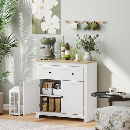 Sideboard Storage Cabinet, Morden Kitchen Cupboard with Adjustable Shelf, Drawer and Double Doors, Sideboard for Living Room