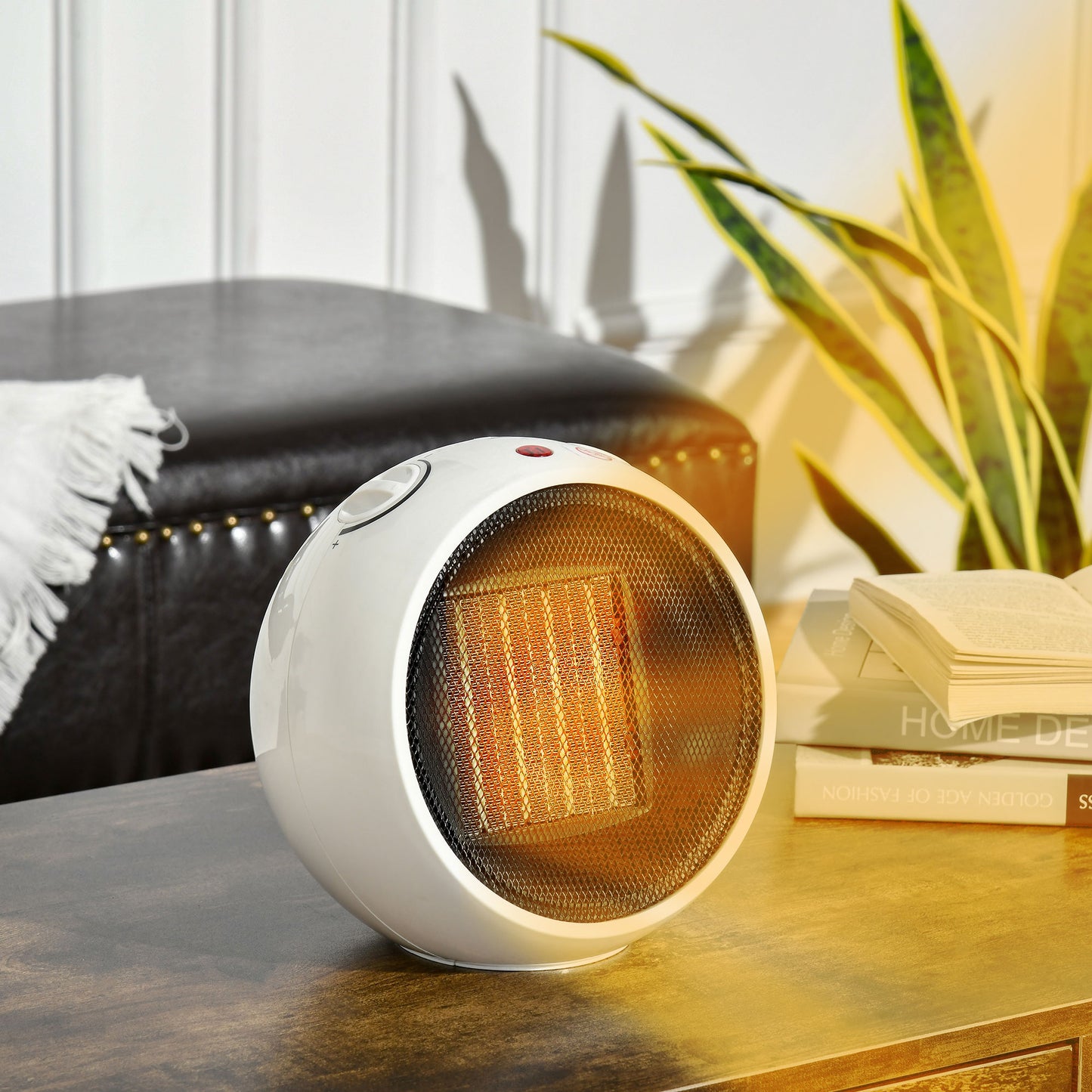 1500W Small Space Heater, Ceramic Electric Plug in Fan Heater with 3 Heat Setting, Adjustable Temperature, Tip-Over