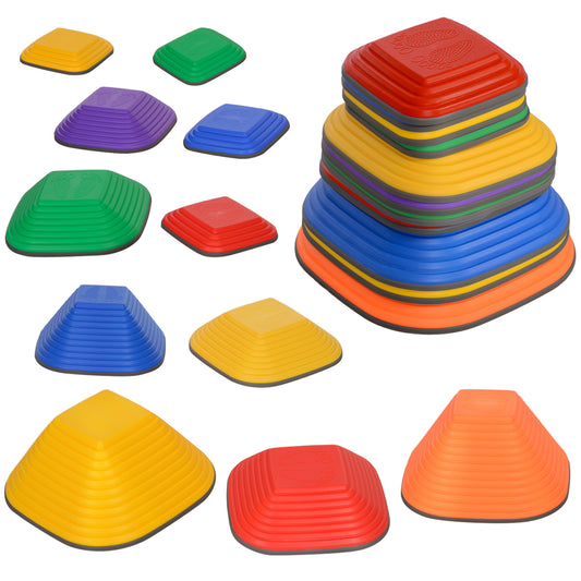 Balance Stepping Stones for Kids, 11-Piece Non-Slip Stackable River Stones, Obstacle Courses for Balance and Motor Skill