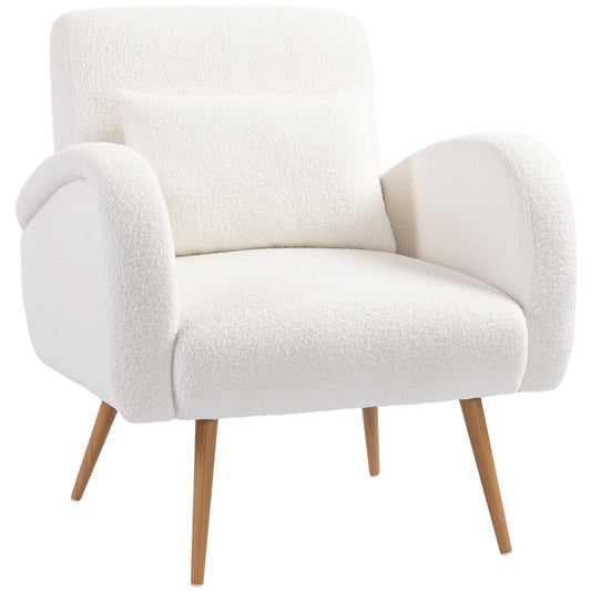 Teddy Fleece Accent Chair - Cream White