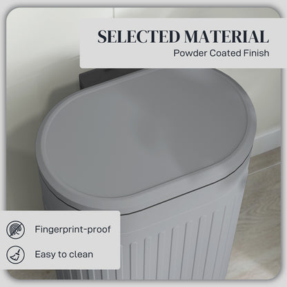 30L Metal Kitchen Bin, with Soft-Close Lid - Grey