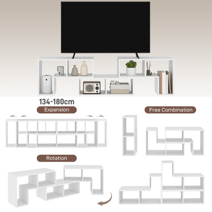 Three-Block Modular TV Stand - White Wood-Effect