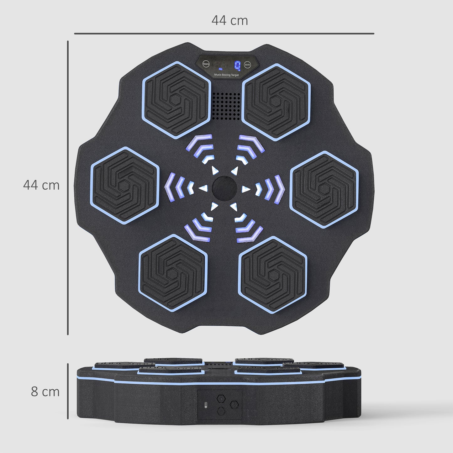 Music Boxing Machine, Smart Bluetooth Boxing Machine Wall Mounted with 9 Speeds & Modes, LED Lights, Punching Pad for Adults