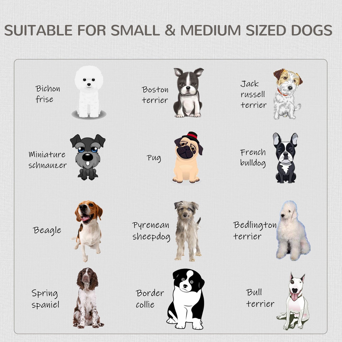 Furniture Style Dog Crate for Small and Medium Dogs, End Table Pet Cage with Two Lockable Doors - Grey