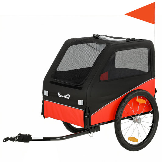 Dog Bike Trailer, Dog Cart Bicycle Carrier for Small and Medium Pets with 20" Inflatable Rubber Wheels, Red