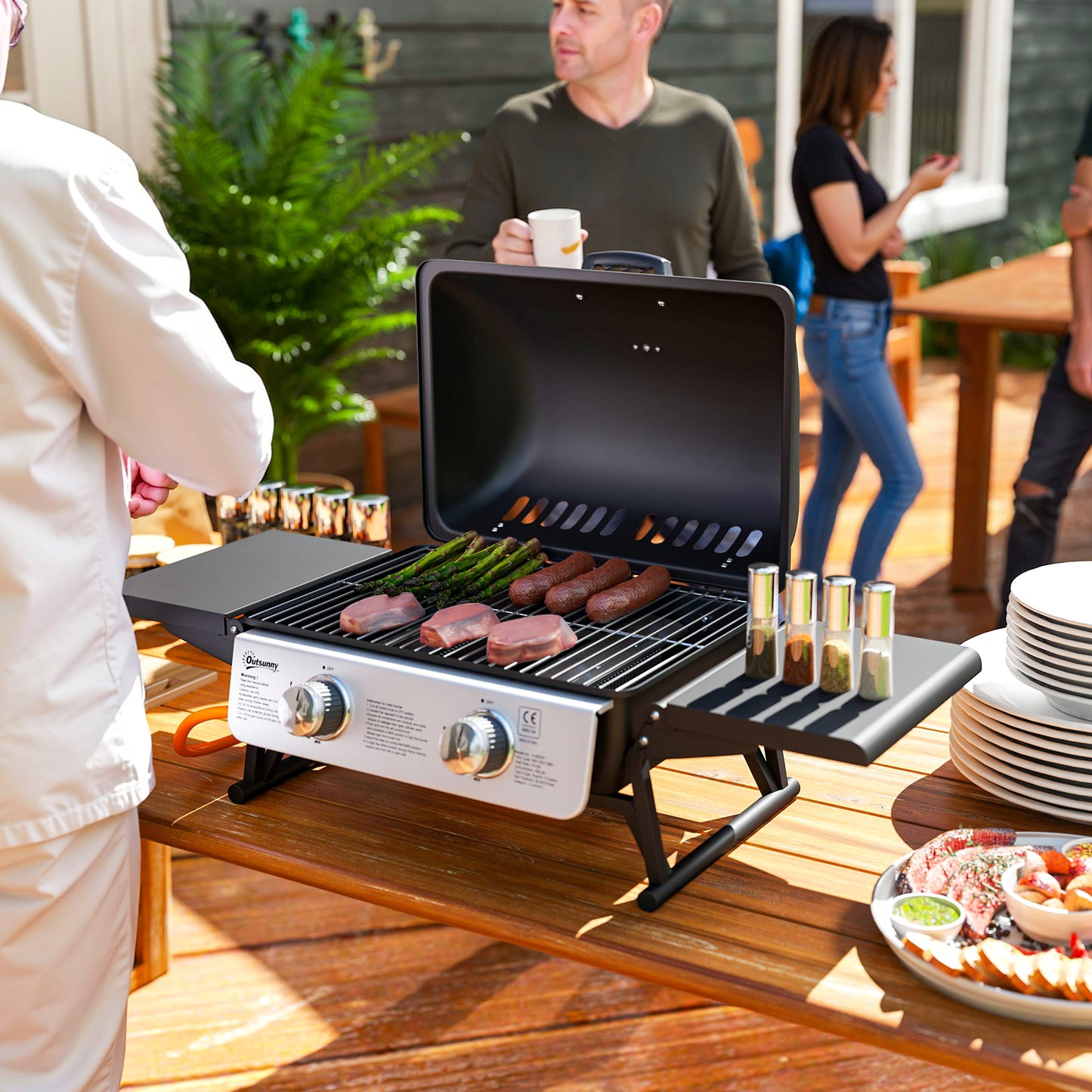 Two-Burner Compact Gas Grill - Black