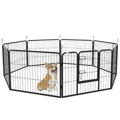 Steel 8 Panel Dog pen Pet Puppy PlayPen Grey