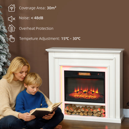4777 BTU Multicolour LED Electric Fireplace - White
