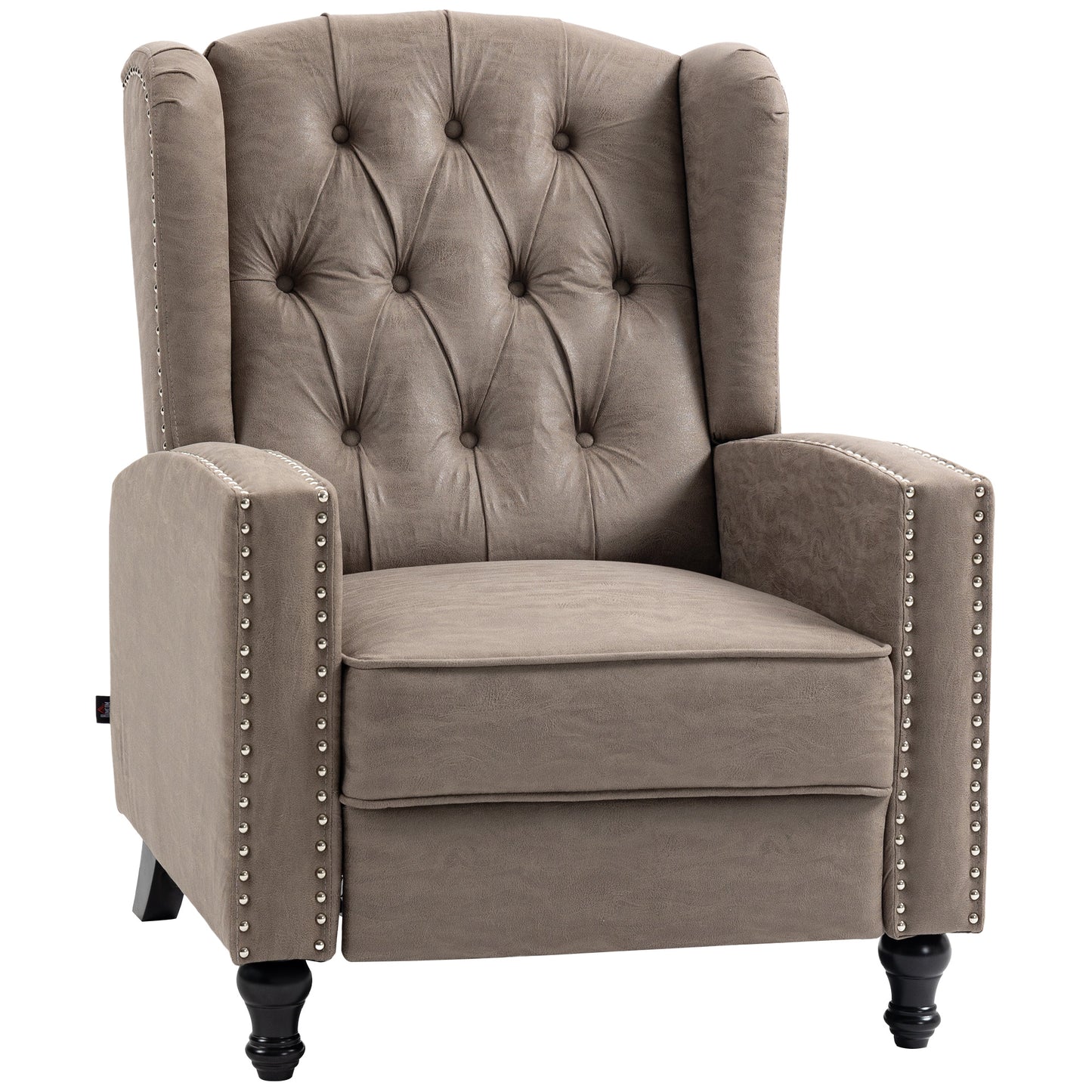 Chesterfield-Style Reclining Armchair - Brown