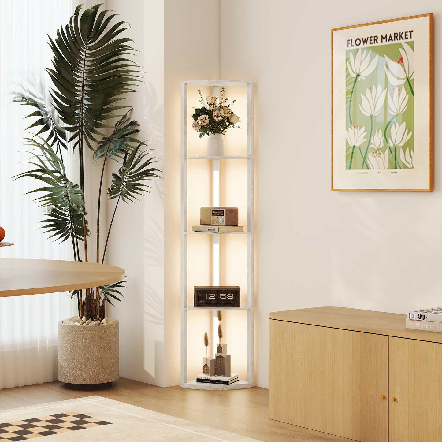 4-Tier Corner Floor Lamp