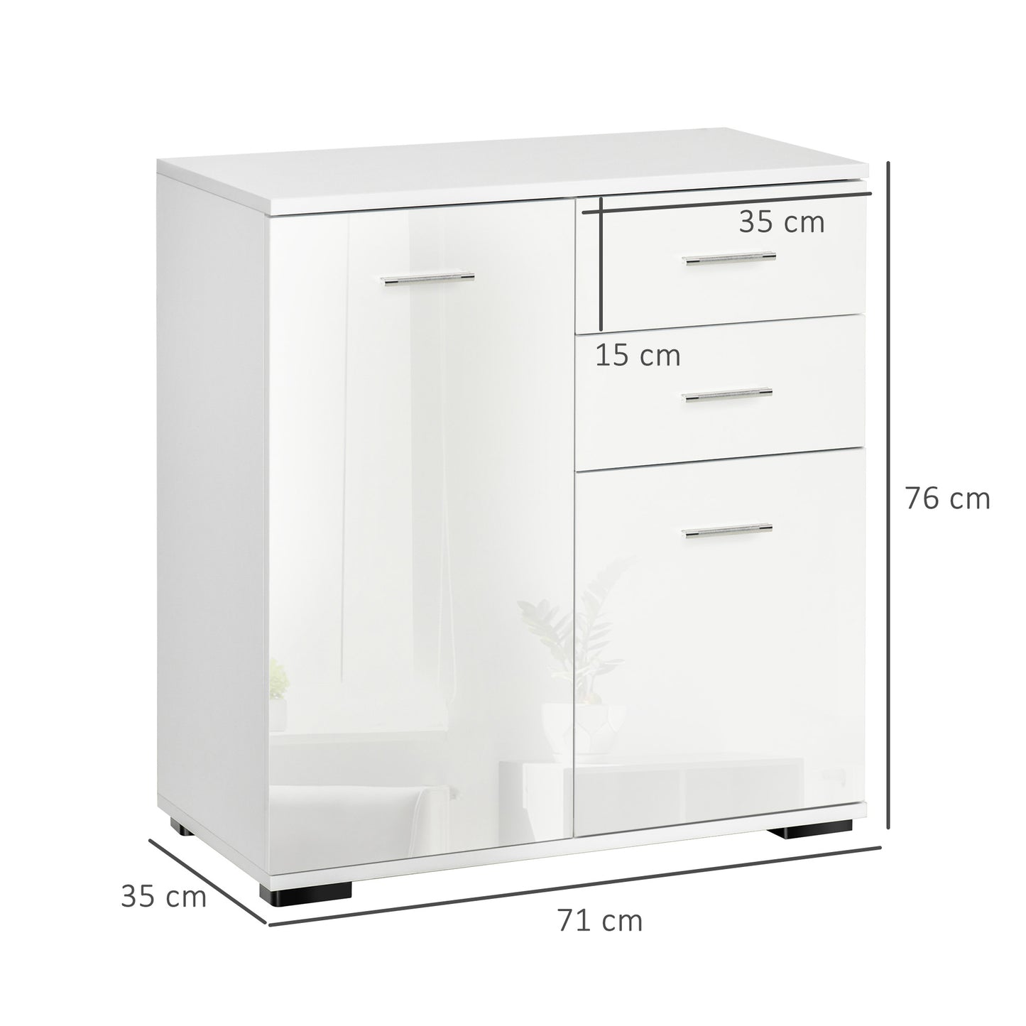 Sideboard, Modern Storage Cabinet with 2 Drawers, 2 Doors and Adjustable Shelf, Kitchen Cabinet for Living Room, Dining Room