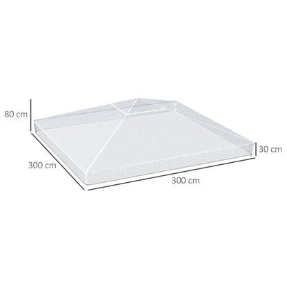 3 x 3 (m) Gazebo Protective Cover, Waterproof Transparent Gazebo Replacement Canopy Cover Top for Canopy and Tent