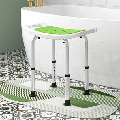 Shower Chair, Adjustable Height Shower Stool with Aluminium Frame and Non-Slip Feet