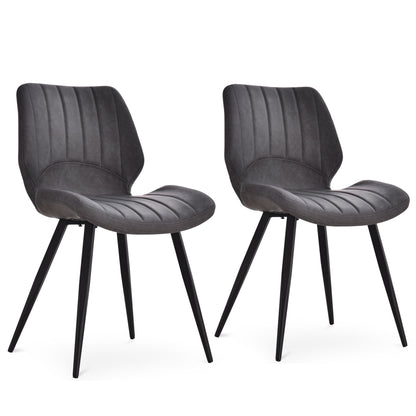 Dining Chairs Set of 2, PU Leather Upholstered Kitchen Chairs with Backs