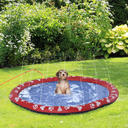 Dog Splash Pad, Pet Sprinkler Mat, Non-Slip Dog Paddling Pool