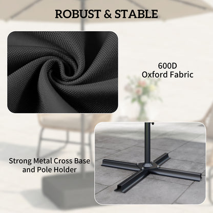 Garden Parasol Base 80 kg Sand Filled Heavy Duty Stand for Cantilever Umbrellas and 48 mm Poles Black