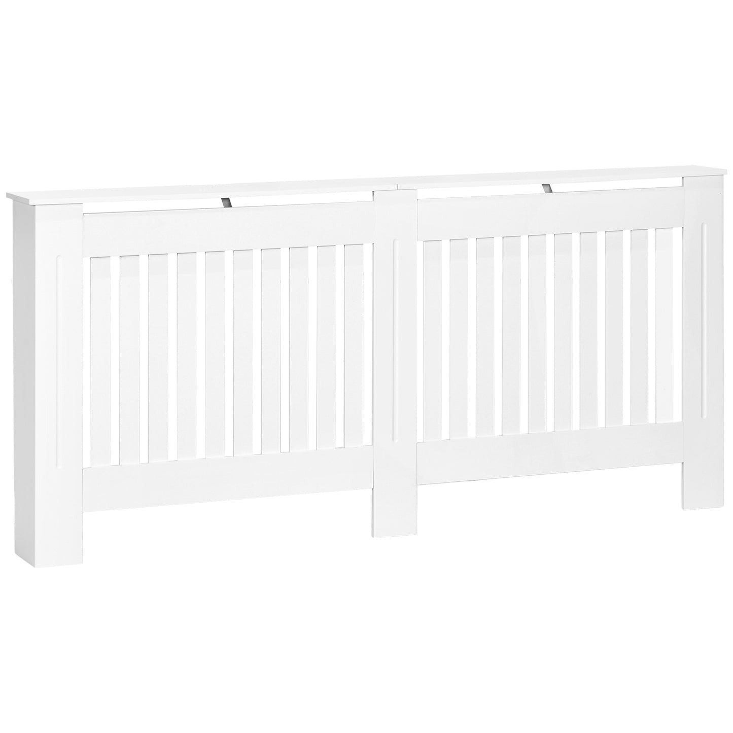 Slatted Radiator Cover Painted Cabinet MDF Lined Grill in White (172L x 19W x 81H cm)