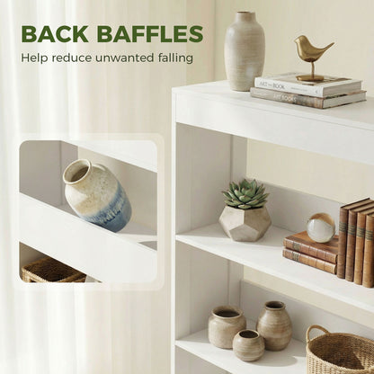 Bookcase, 6-Tier Bookshelf with Open Storage Shelves, Cubes, 180 cm Tall Display Shelf with Anti-Tipping Design, White