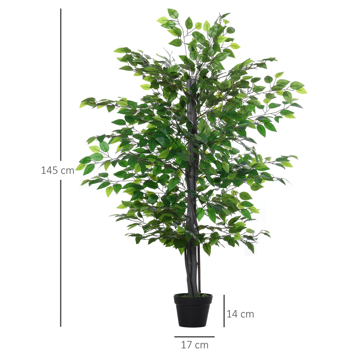Artificial Tree White Rose Floral in Pot, Fake Plant for Home Indoor Decor, 90cm, Purple