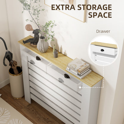 95.5H x 111Wcm Radiator Cover, with Drawer - White