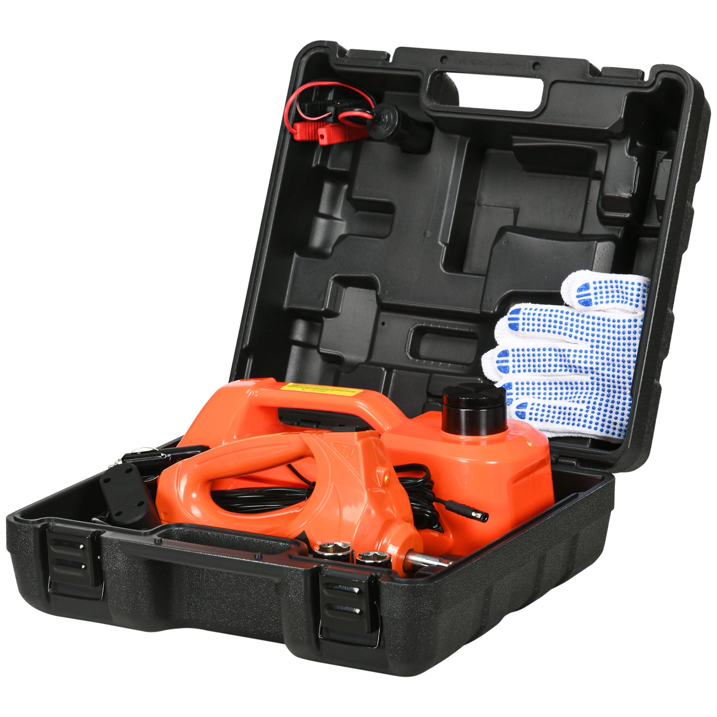 5 Ton Electric Car Jack Kit with 12V Auto Car Floor Jack, Impact Wrench, 15.5-45cm Tyre Lift Emergency Tyre Repair Kit