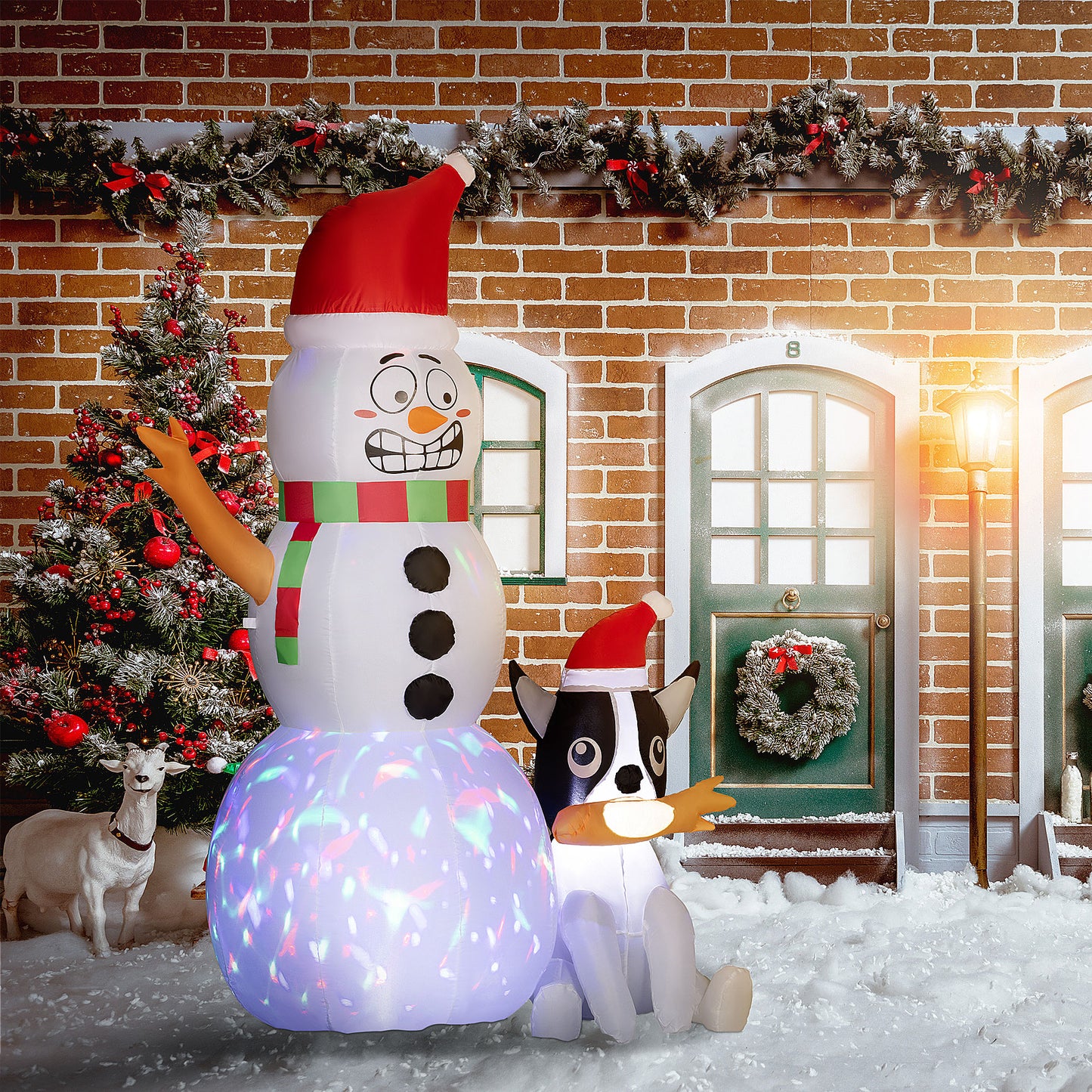 6.2ft Inflatable Santa with Dog Decoration