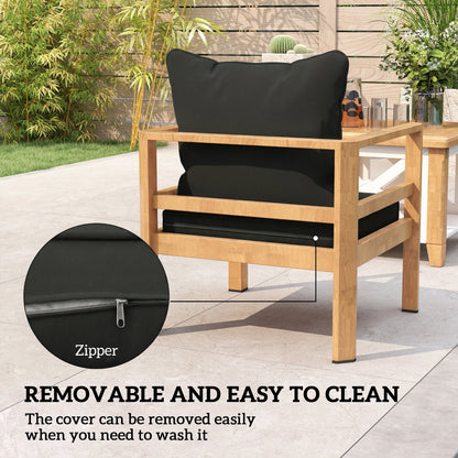Seat and Back Padded Cushion Set, CUSHION ONLY - Black