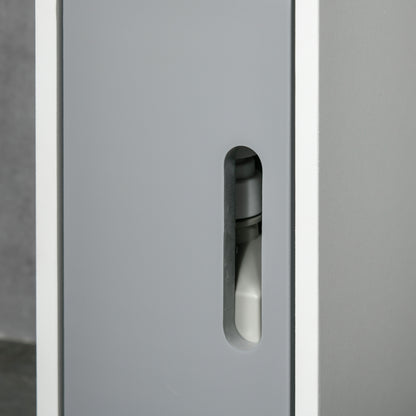 Modern Bathroom Storage Cabinet, Freestanding Tall Bathroom Cabinet with Open Shelves and 3 Cupboards with Door